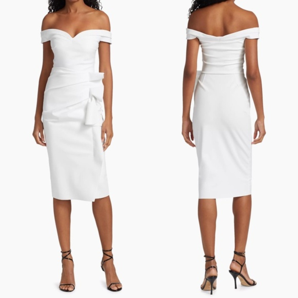 NWT Chiara Boni La Petite Robe Radoslava Off-the-Shoulder Midi Dress US 4 $695